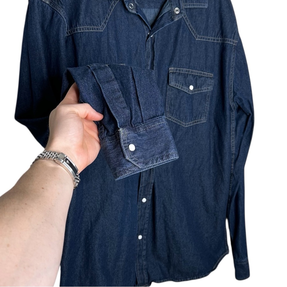 Outlander Western Denim Pearl Snap Shirt - Picture 4 of 8